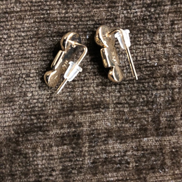 Rebecca Minkoff Gold Tone Pyramid Earrings - Picture 2 of 2